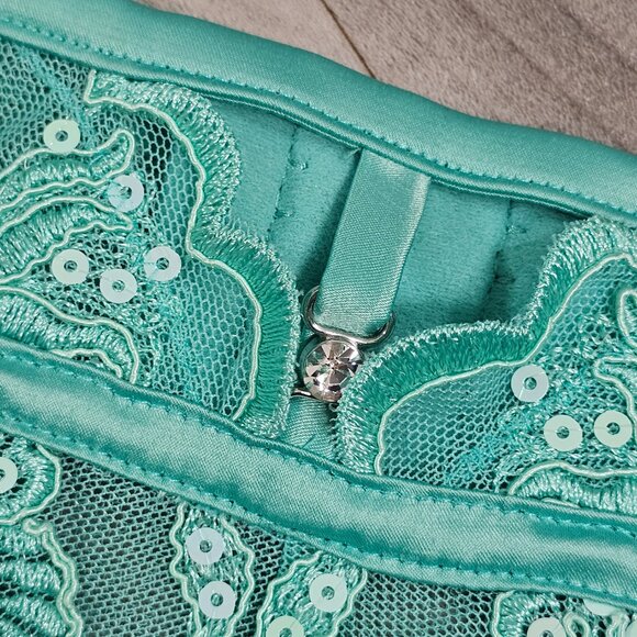 NWT Ann Summers The Icon Mint Waspie Wide Garter Belt Suspender Size S - Picture 3 of 5